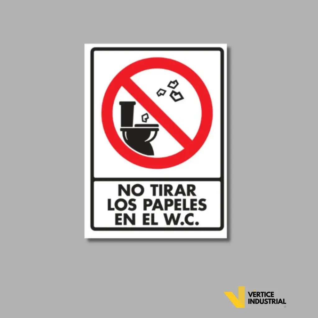 [SC072N07] Letrero "No Tirar los Papeles en el WC"