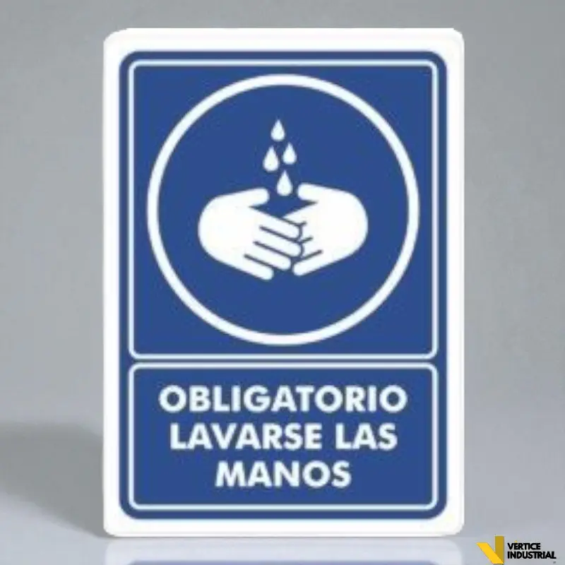[338-01] OBLIGATORIO LAVARSE LAS MANOS ESTIRENO MOD 338  (25x35)