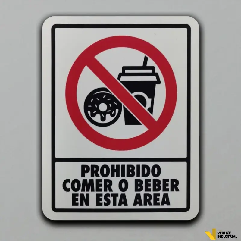 [SC063N13] PROHIBIDO COMER O BEBER EN ESTA ÁREA (30x40)