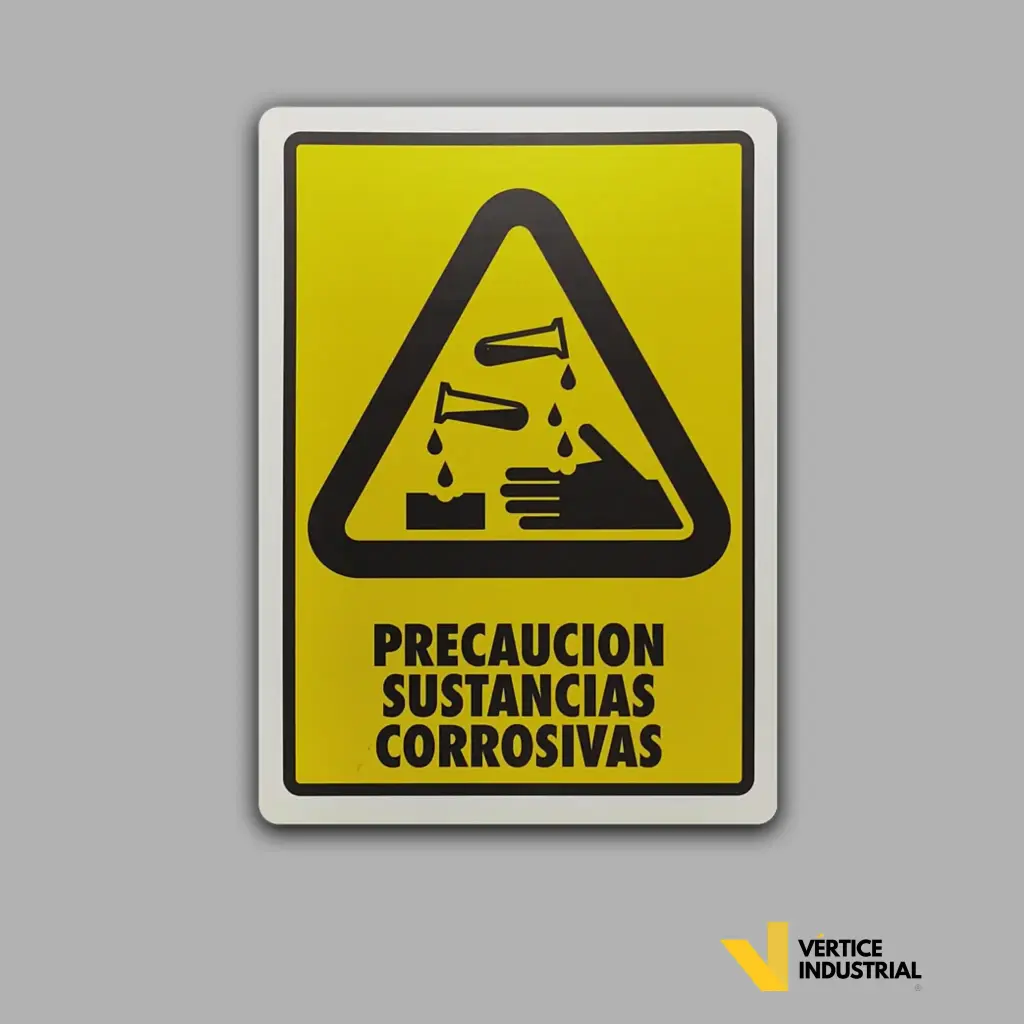 Precaución sustancias corrosivas