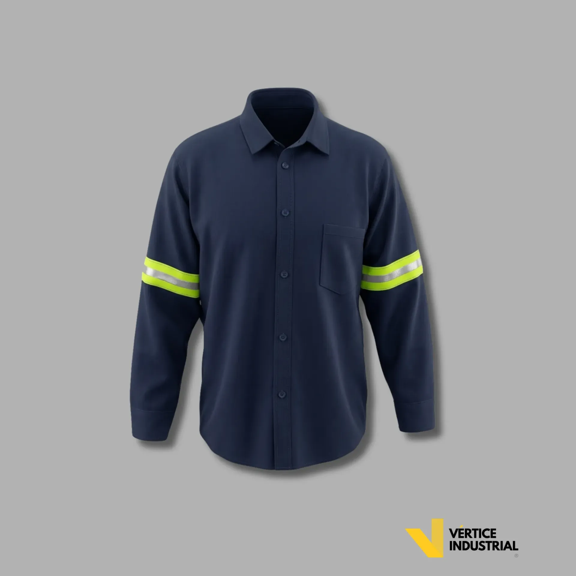 [CAM-MEZ-14OZR-2XS] CAMISOLA DE MEZCLILLA 14OZ CON REFLEJANTE (2XS)