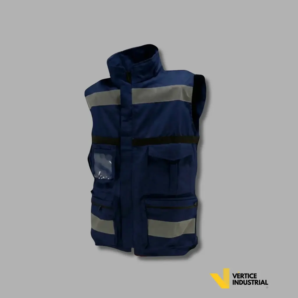 CHALECO BRIGADA CON CUELLO GABARDINA 100 % ALGODÓN