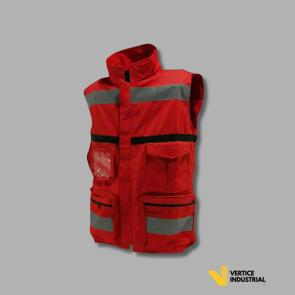 CHALECO BRIGADA CON CUELLO GABARDINA 100 % ALGODÓN