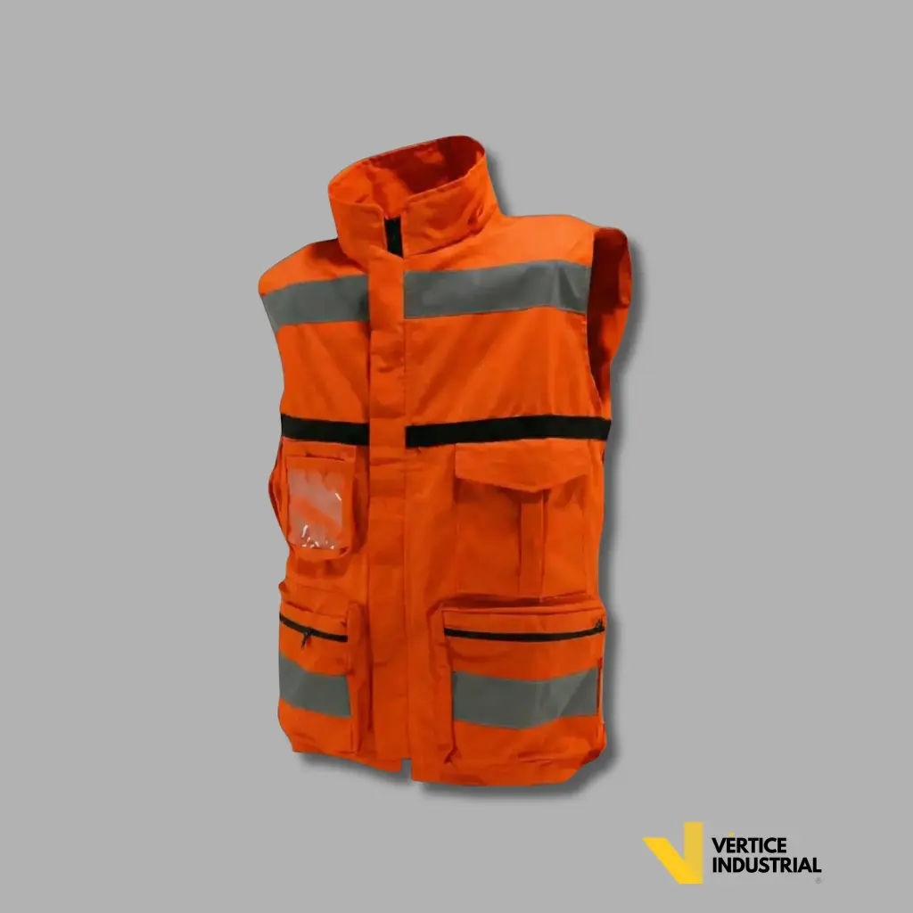 CHALECO BRIGADA CON CUELLO GABARDINA 100 % ALGODÓN