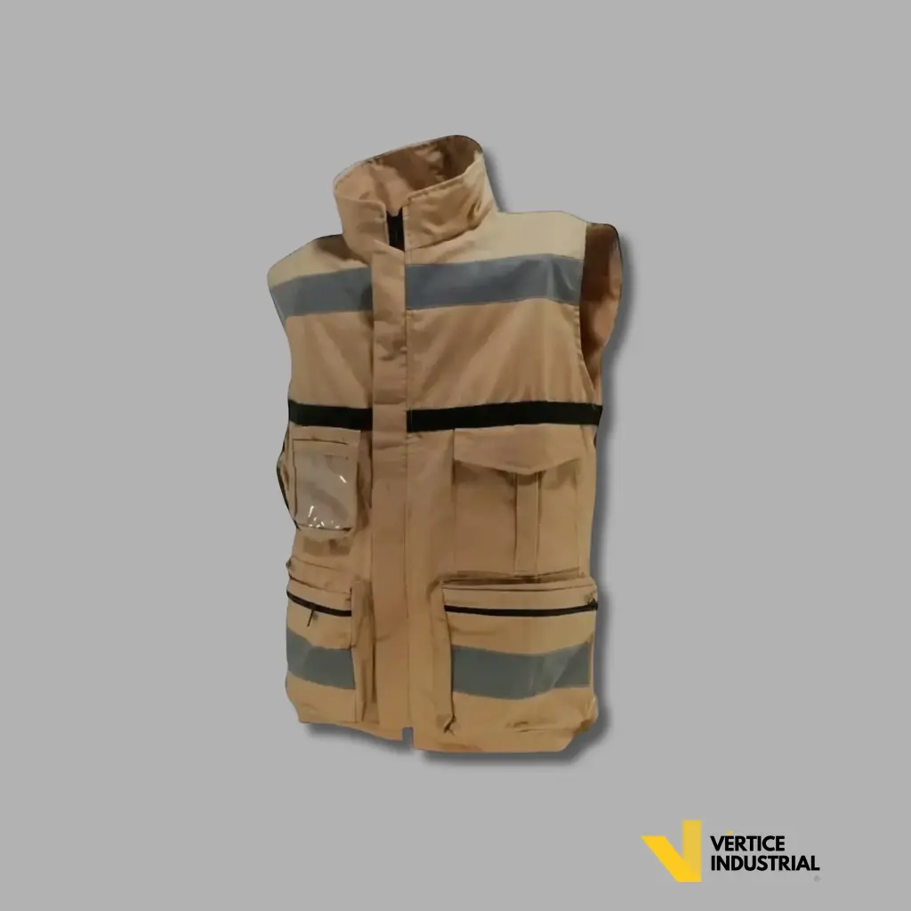 CHALECO BRIGADA CON CUELLO GABARDINA 100 % ALGODÓN