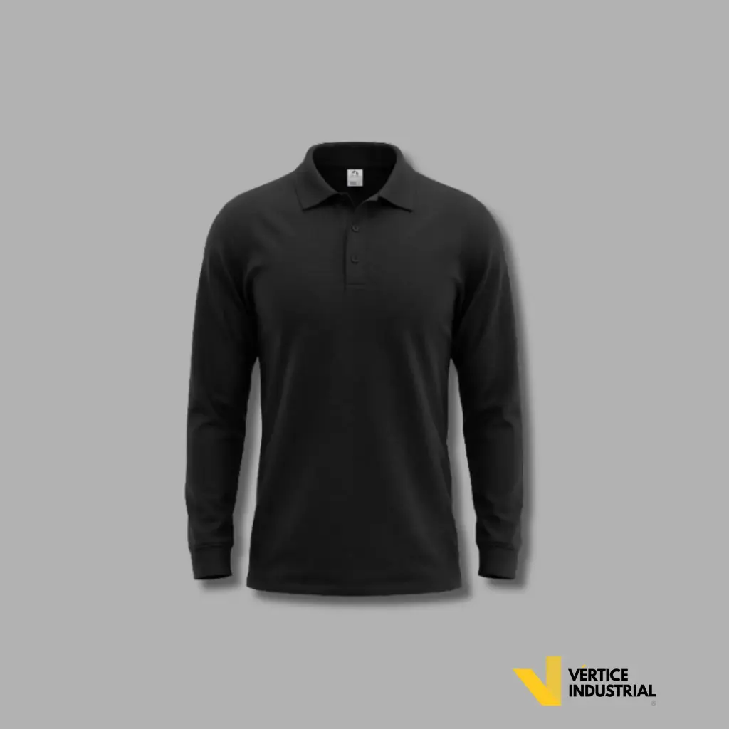 [POLO600-ML-N] ESTILO 600 POLO MANGA LARGA  (Negro)