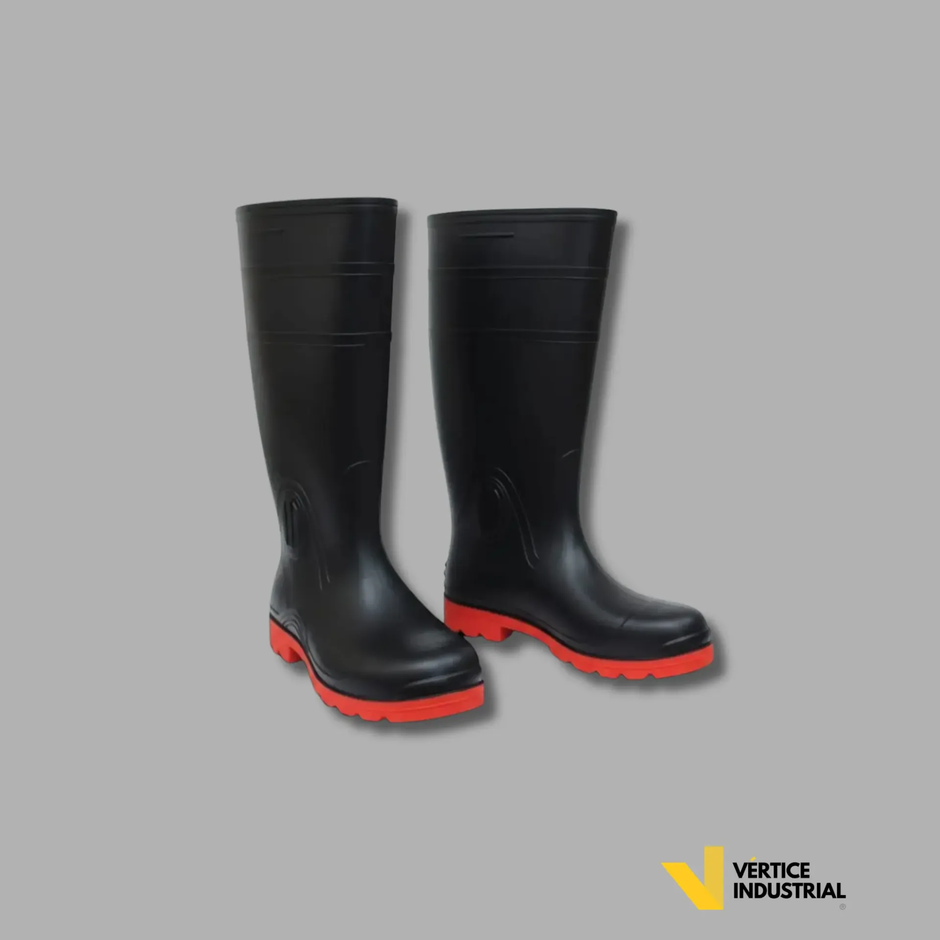 BOTA DE HULE SIN CASQUILLO SUELA ROJA