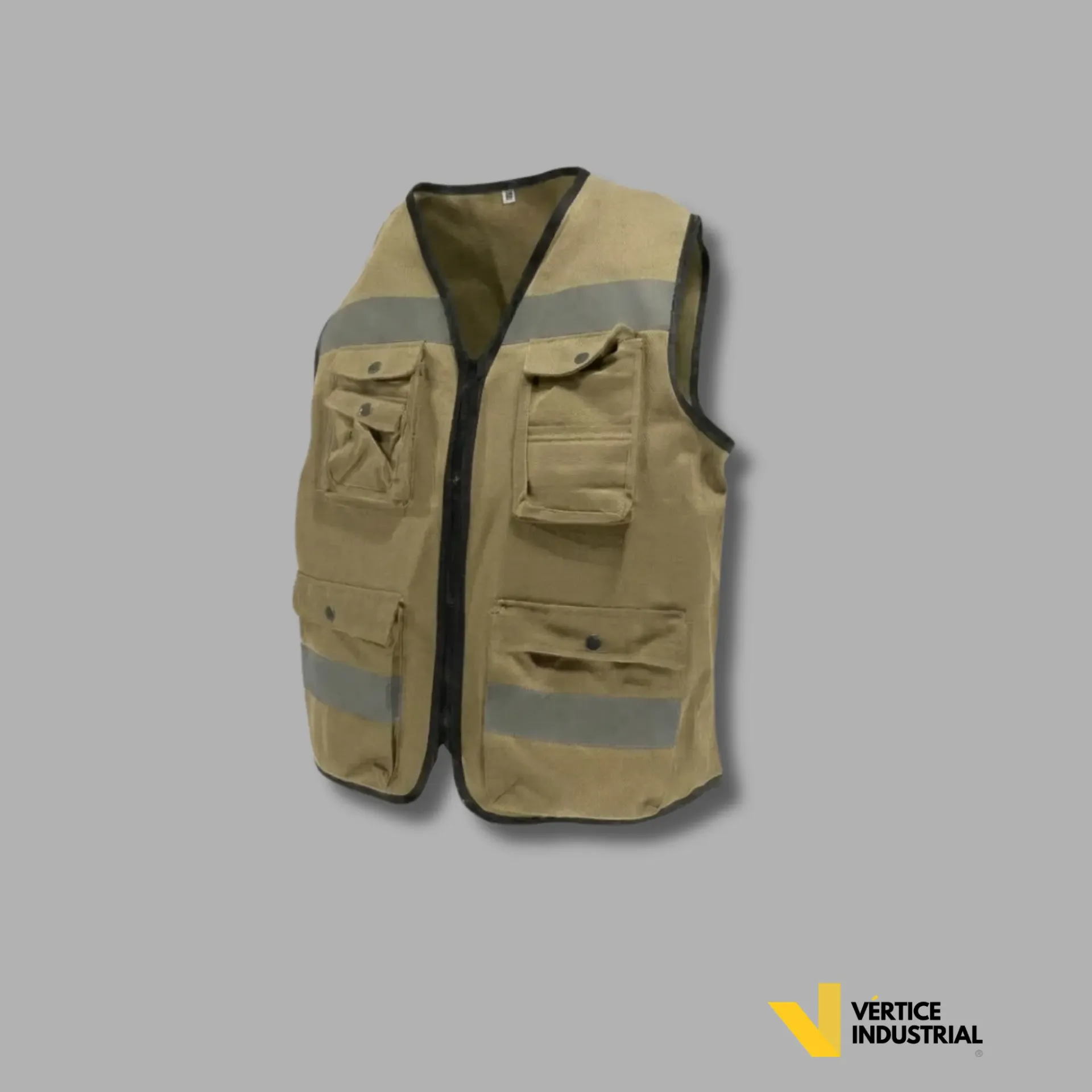CHALECO BRIGADA DE GABARDINA 100 % ALGODÓN ( CERRADO) 