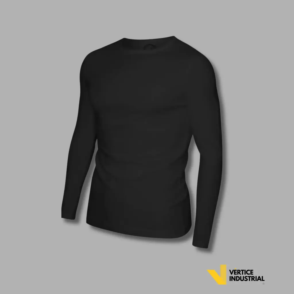 [DEP950-N] ESTILO 950 DEPORTIVA POLIESTER CUELLO REDONDO MANGA CORTA O LARGA  (Negro)
